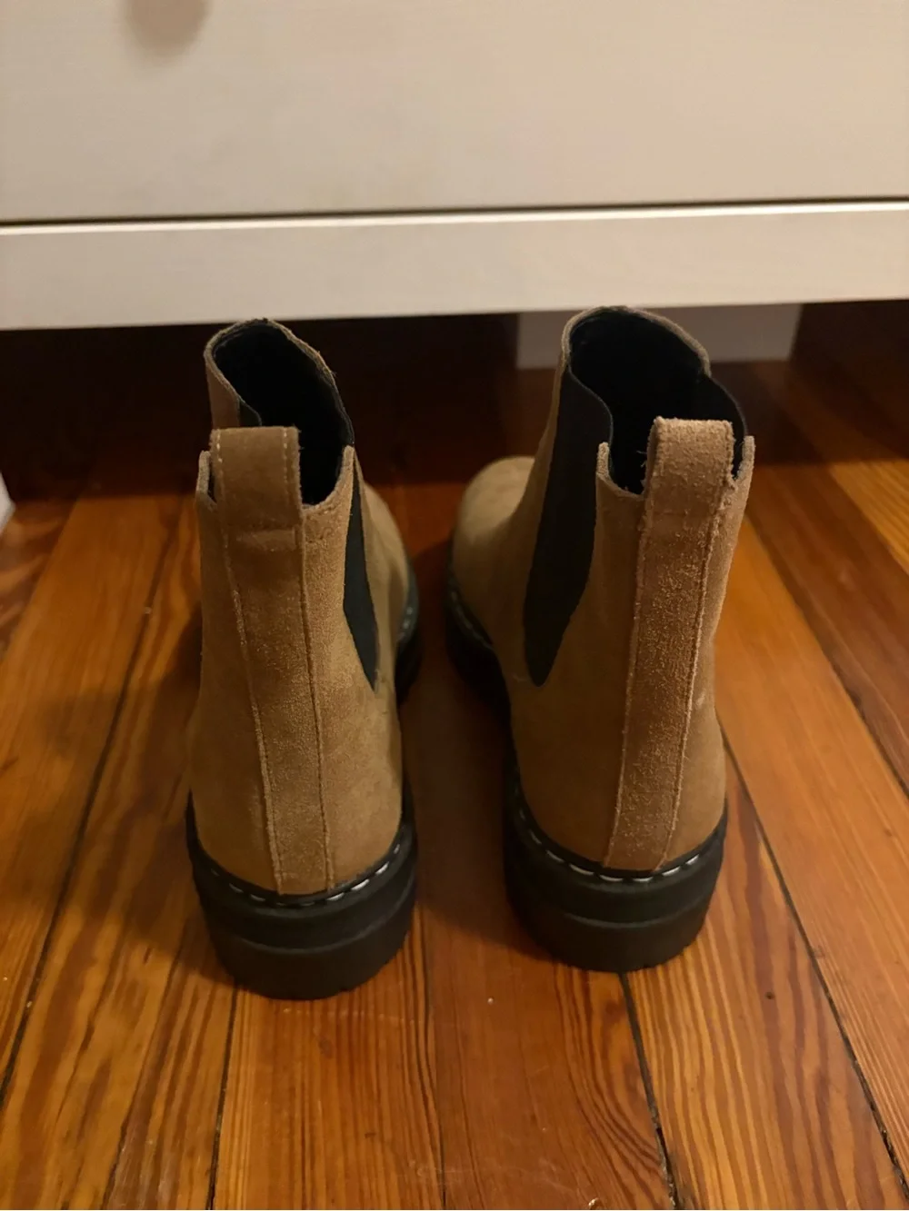 March Fisher Suede Chelsea Booties in Taupe